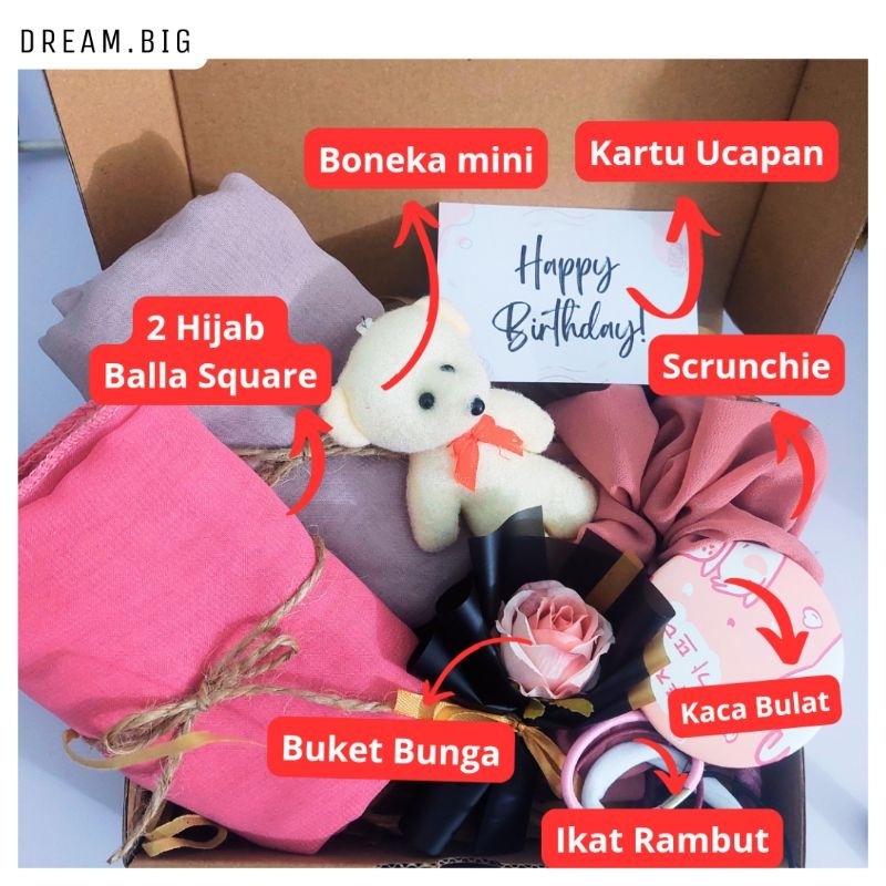 

DREAM - Hampers Hijab Kado Ulang Tahun Ultah Wedding Hampers Wisuda