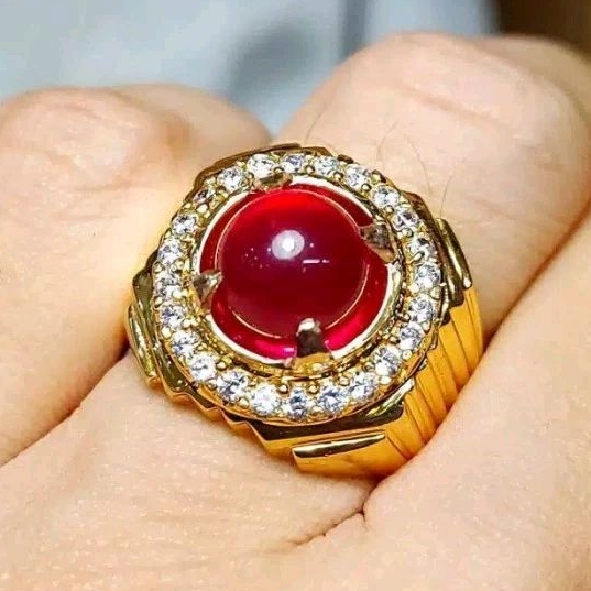 Natural Cincin Batu  Merah Delima