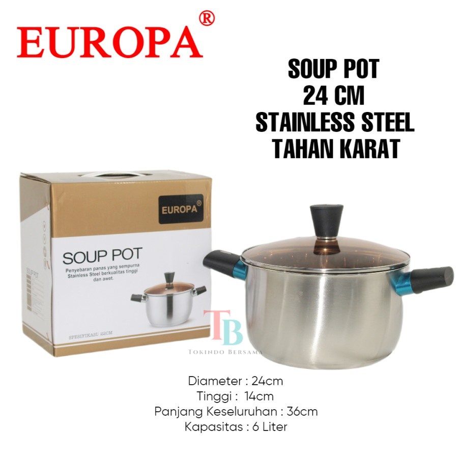 PANCI STOCK POT STENLIS STAINLESS STEINLESS MASAK SAYUR SOP SOUP