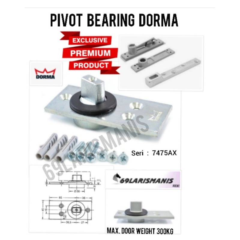 Pivot Dorma 7475AX Stang komplit Engsel tanam