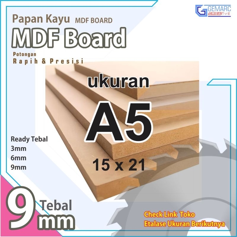Mdf A5 - Mdf 9mm Ukuran A5