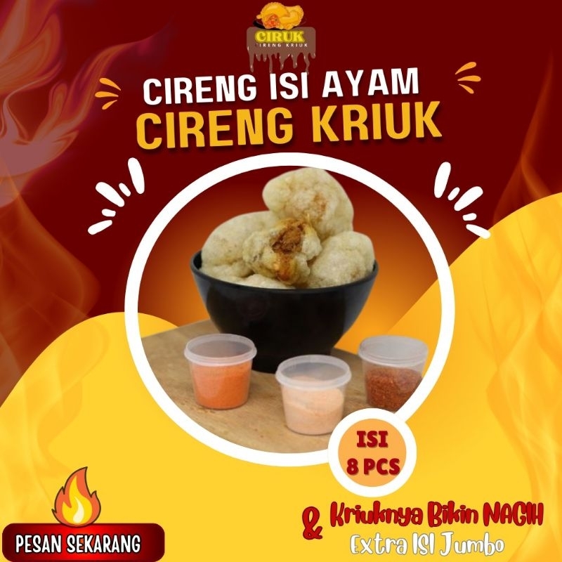 

Cireng isi ayam 8 pcs jumbo|Cireng Kriuk|Cireng Jumbo|Frozen Food|