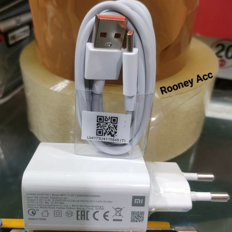 CHARGER XIAOMI MI TYPE C MDY-11-EP ORIGINAL XIAOMI MI USB TYPE C TYPE-C 22,5Watt CES HP ORIGINAL XIA