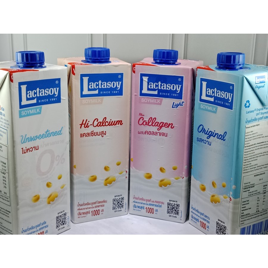 

Lactasoy SoyMilk 1 liter / Susu Kacang Murni Import / Susu Kacang UHT - Original