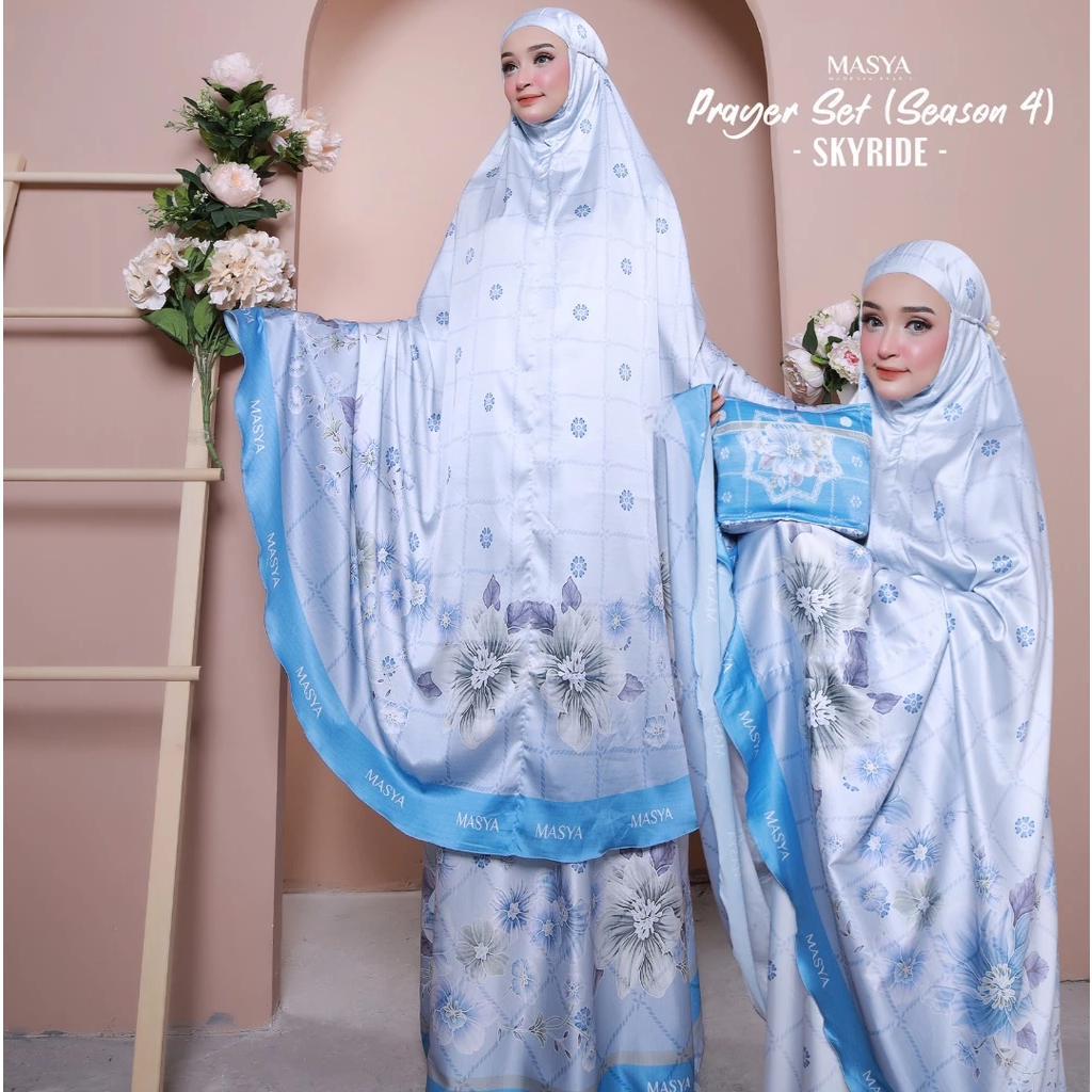 Mukena Mukenah Mewah Prayer Set Armani Silk Warna Hitam - Pink - Ungu - Biru Muda - Coklat - Olive -
