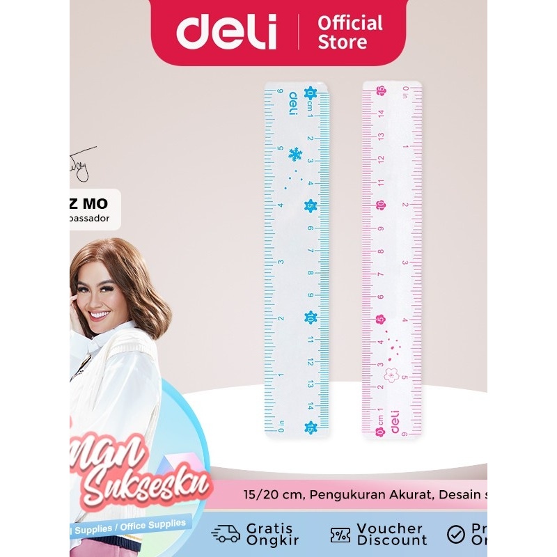 

Deli Penggaris Sekolah Design Lucu/ School Straight Edge 15/20cm H65X