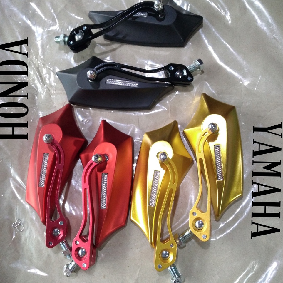 ZKB Kaca Spion Batman Sepion Motor Variasi Untuk Semua Motor Full Cnc Warna Merah Hitam Gold  Super 