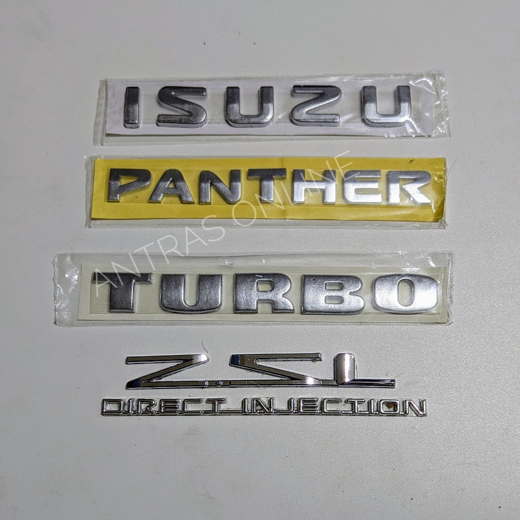 Emblem Isuzu Panther Turbo 2.5L Direct Chrome