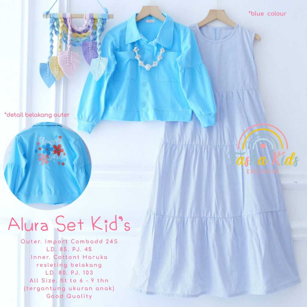ALURA SET KIDS BY FASHA / SETELAN DRESS ANAK / SETELAN GAMIS ANAK / SETELAN ANAK PEREMPUAN / BAJU AN