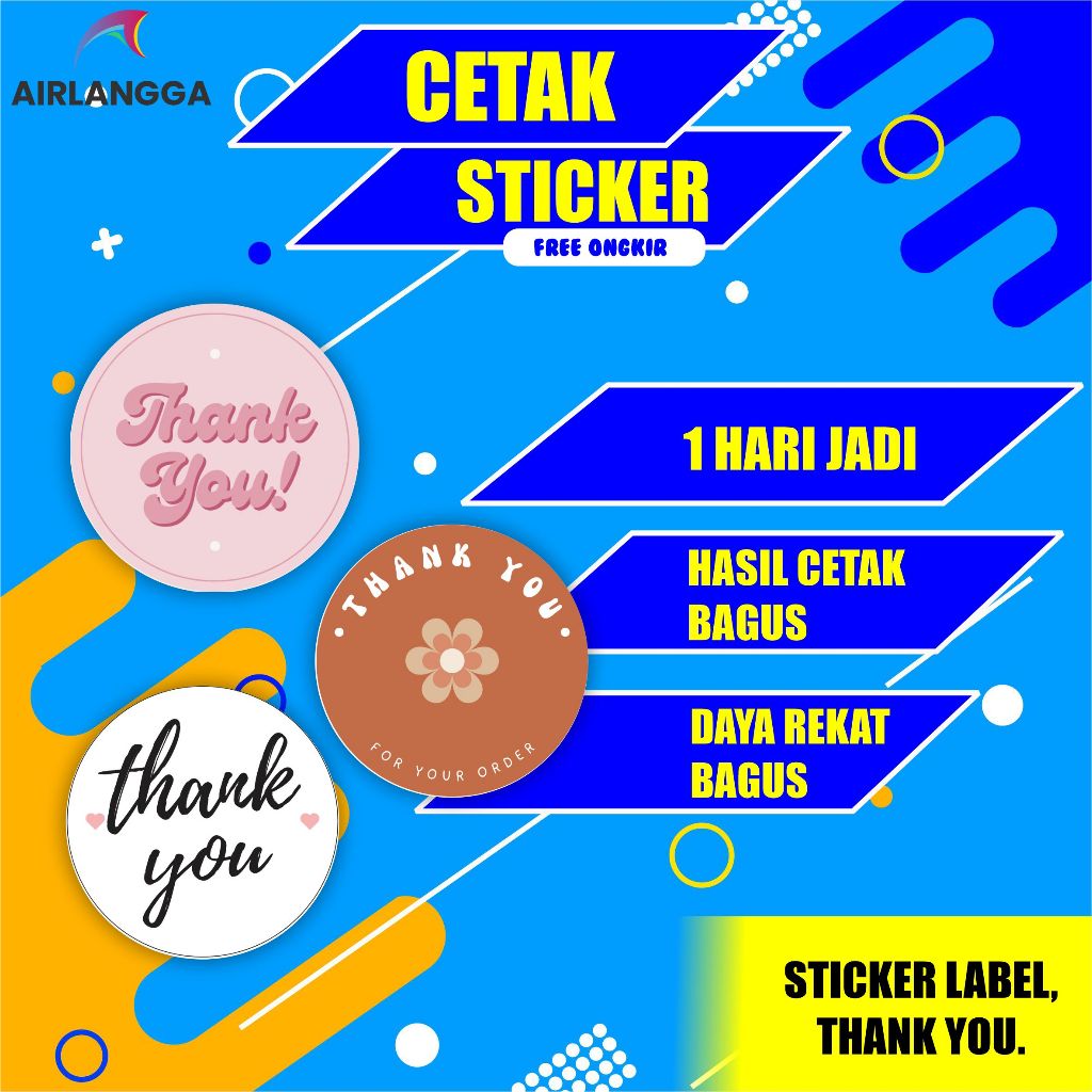 

[GROSIR] Cetak Stiker A3 | Cetak Stiker Label | Cetak Stiker Thank You Give card