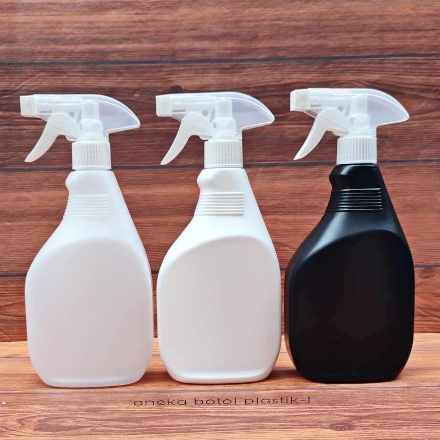 Botol Spray 500ml / Botol Kispray 500 Ml Hdpe / Botol Spray Semprot 500ml Tutup Kispray Putih Clear