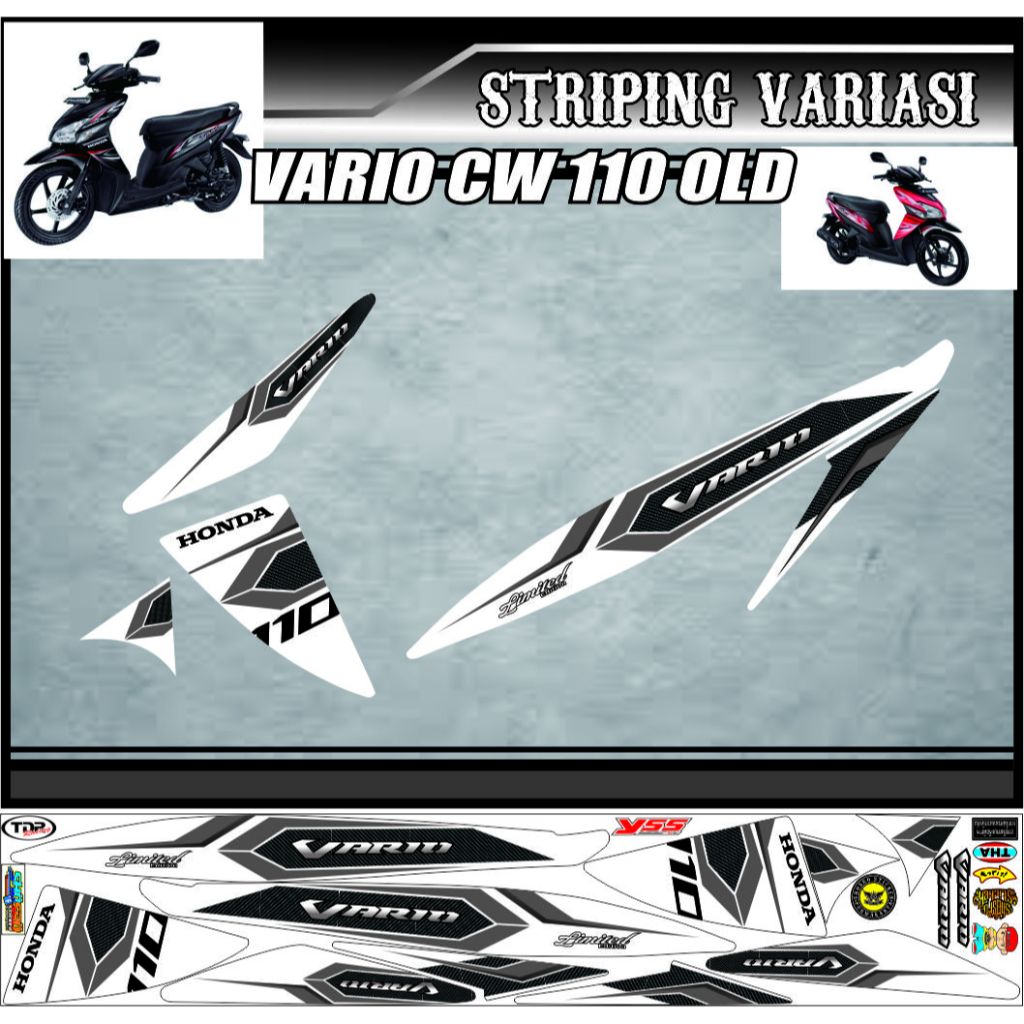 STRIPING MOTOR HONDA VARIO 110 KARBU OLD DECAL CUSTOM STICKER VARIAN DAN SEMUA VARIAI TERBARU