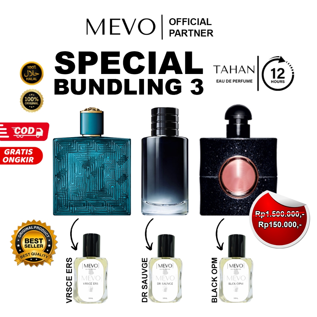 Aroma Surgawi - Parfum MEVO ORIGINAL Branded Inspired SPECIAL PROMO BELI 1 DAPAT 3 Versace Eros Dior
