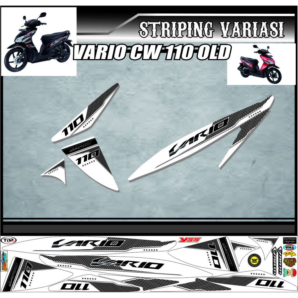 STRIPING MOTOR HONDA VARIO OLD 110 KARBU DECDAL CUSTOM STICKER VARIASI DAN SEMUA VARIAN TERBARU