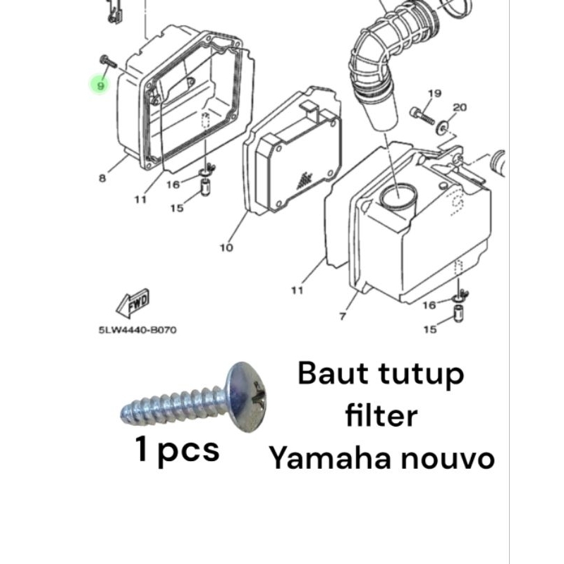 baut box filter yamaha nouvo