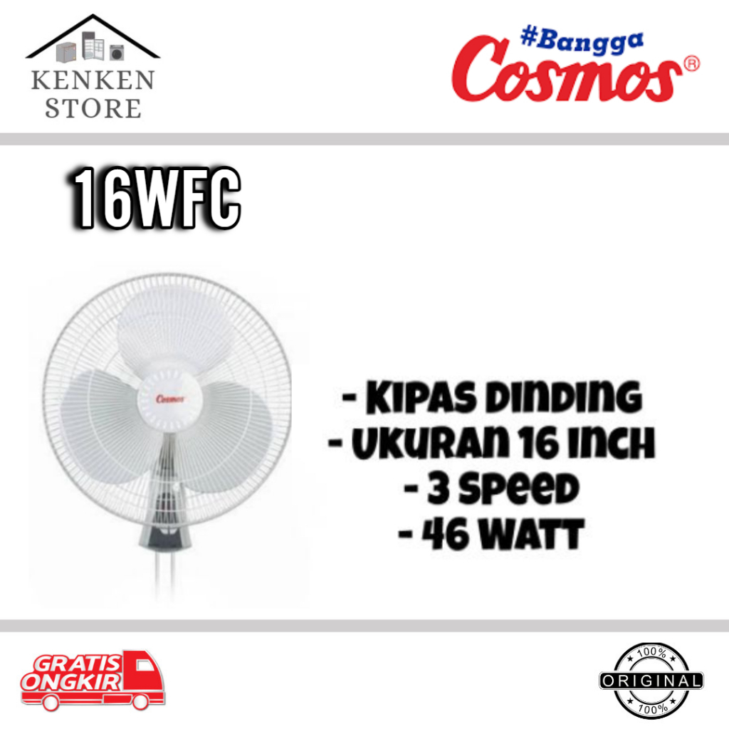 KIPAS ANGIN DINDING COSMOS 16WFC