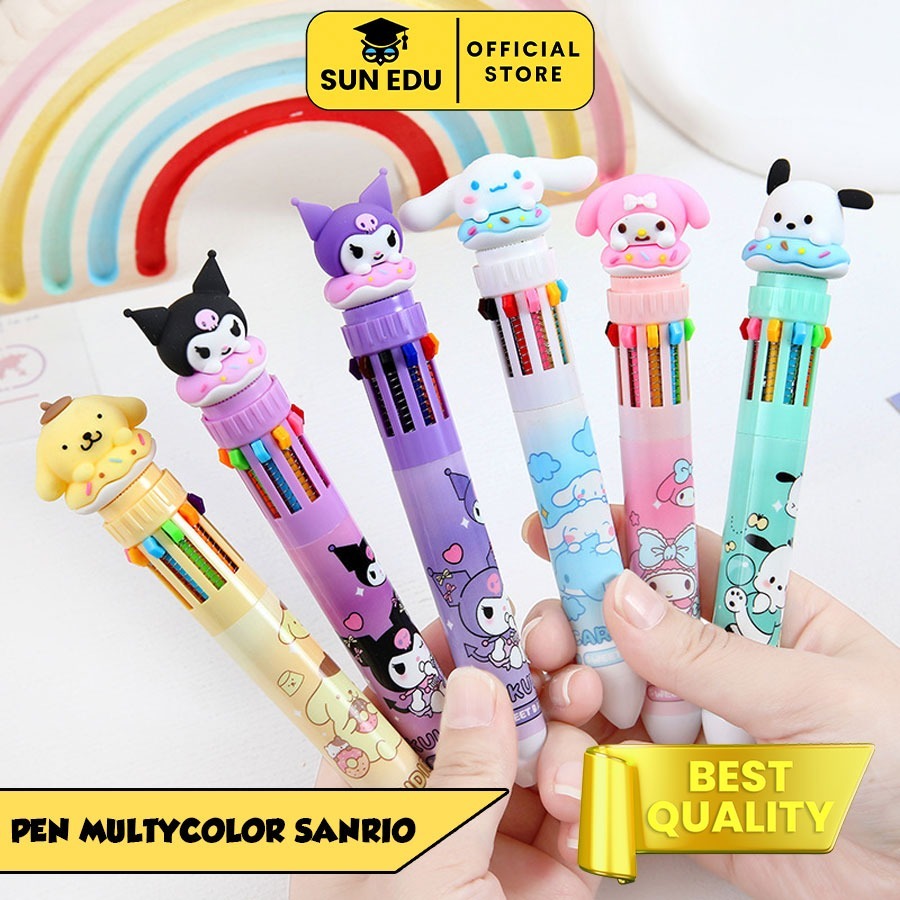 

10 Warna Pulpen Gel Motif Karaker Sanrio Lucu / Bolpen Gel Karakter kuromi / Cinamoroll / Melody