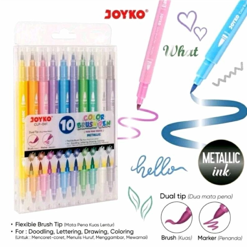 

Colour Brush Pen Joyko CLP-061 (1 set 10 Warna)