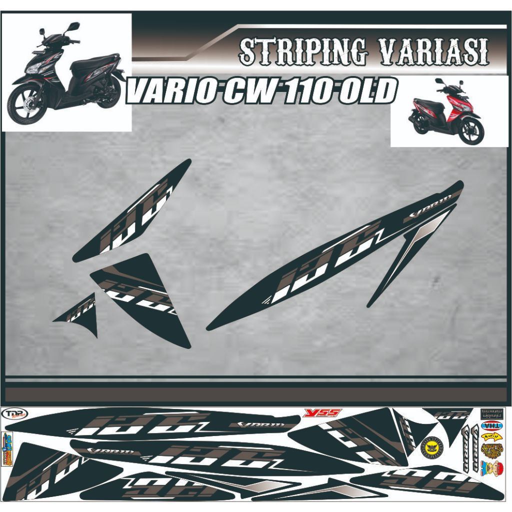 STRIPING STICKER MOTOR HONDA VARIO 110 OLD KARBU LAMA VARIASI DAN SEMUA VARIAN DECAL CUSTOM VARIASI 