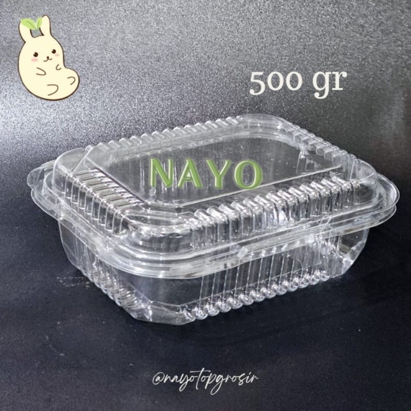 Kotak mika buah MB500 (500 pcs)/ Mika strawberry 500 gram