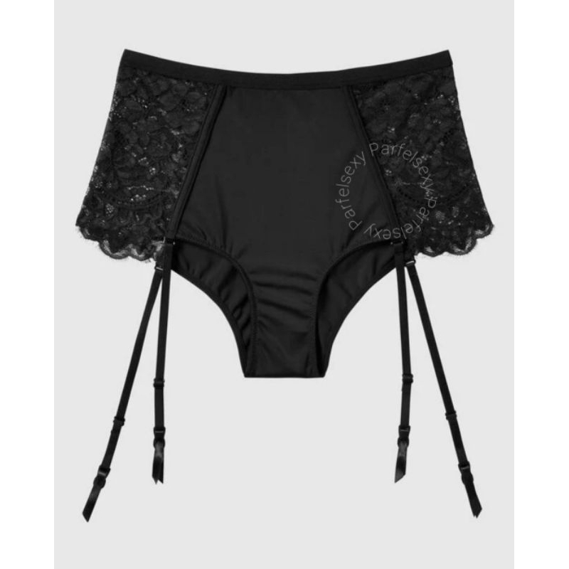 La Senza Booty Short With Garter Straps Panty Garter Celana Dalam Wanita Hitam M 11206843 ( 11192882