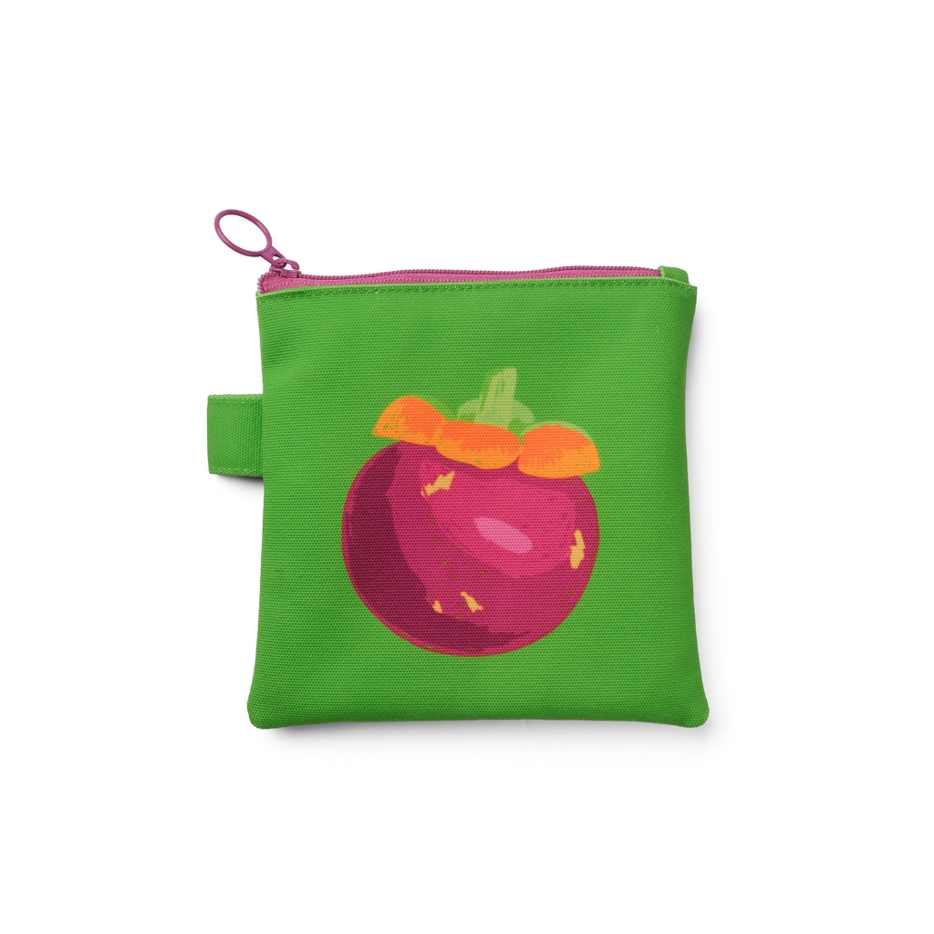 XOXO Bali -  Mangosteen Fluffy Square Multipurpose Pouch | Dompet Koin Aksesoris Make Up Serbaguna M