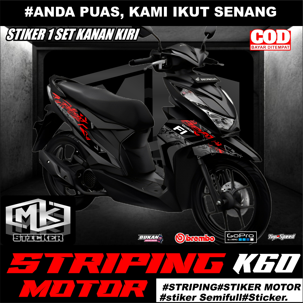 STRIPING STIKER SETIKER MOTOR BEAT DELUXE NEW ESP 2020-2021-2022 (k60) BEAT STREET NEW COD