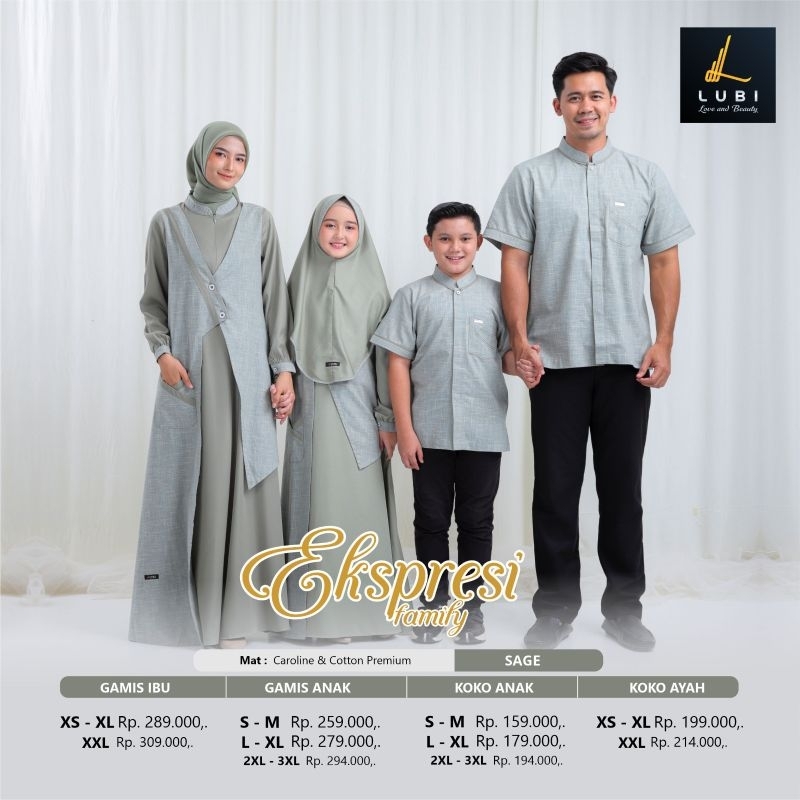 Sarimbit Family Ekspresi by Lubi|Sarimbit Terbaru 2024|Baju Lebaran|Sarimbit Polos Kombinasi Dua War