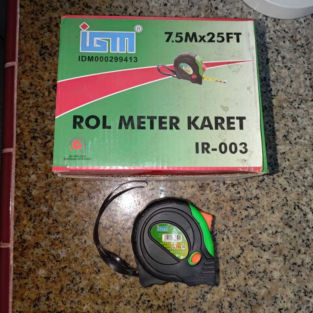 Meteran Karet IGM 3m IR-003 Grosiran Meteran Karet IGM Murah Meriah tidak murahan 3m IGM IR-003 Miri