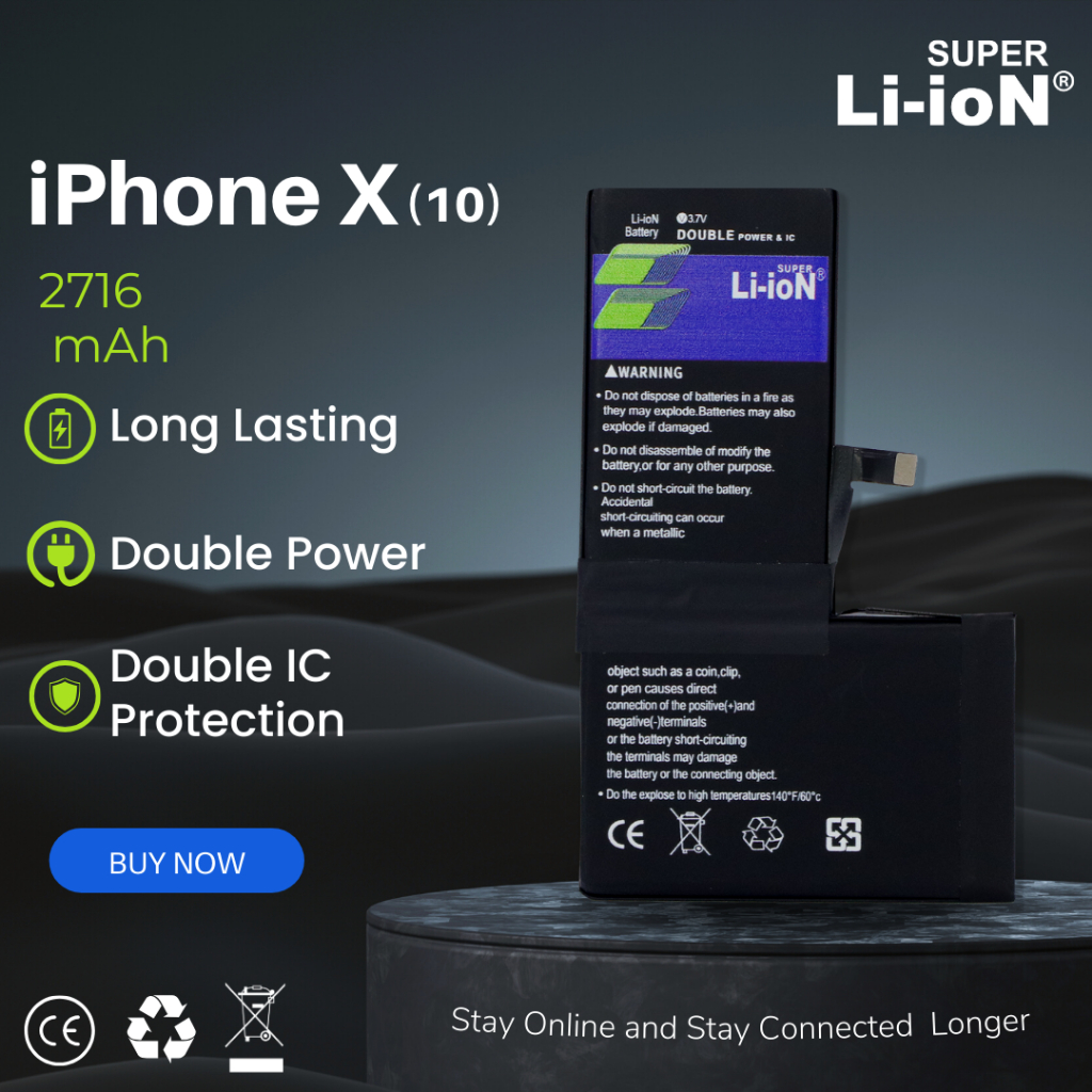 Super Li-ioN Baterai iPhone X/ XS / XR / XS MAX Iphone 10 Double Power