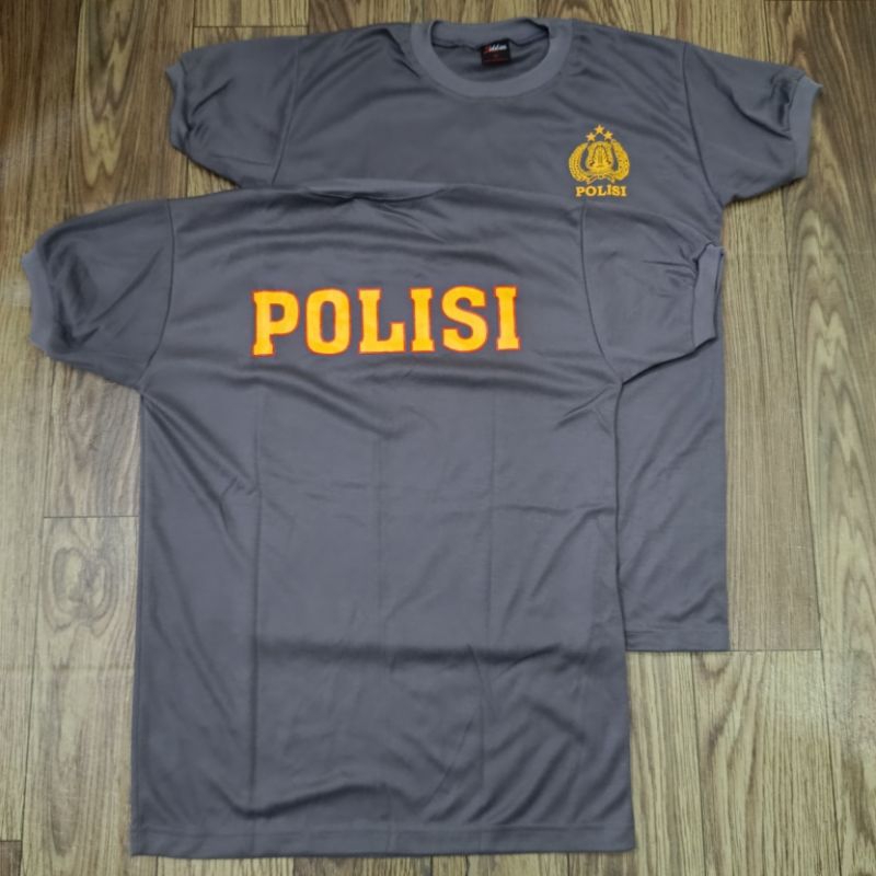 Kaos Coklat Polisi / Kaos Pendek Polisi / Kaos Pendidikan Polisi