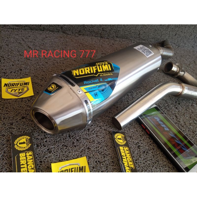 KNALPOT NORIFUMI ROCKET 4 STAINLESS TITANIUM SUARA BASS PNP KLX 150 CRF 150 DTRACKER 150 WR 155R