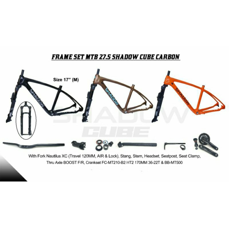 frame set mtb 27.5 carbon frame shadow cube