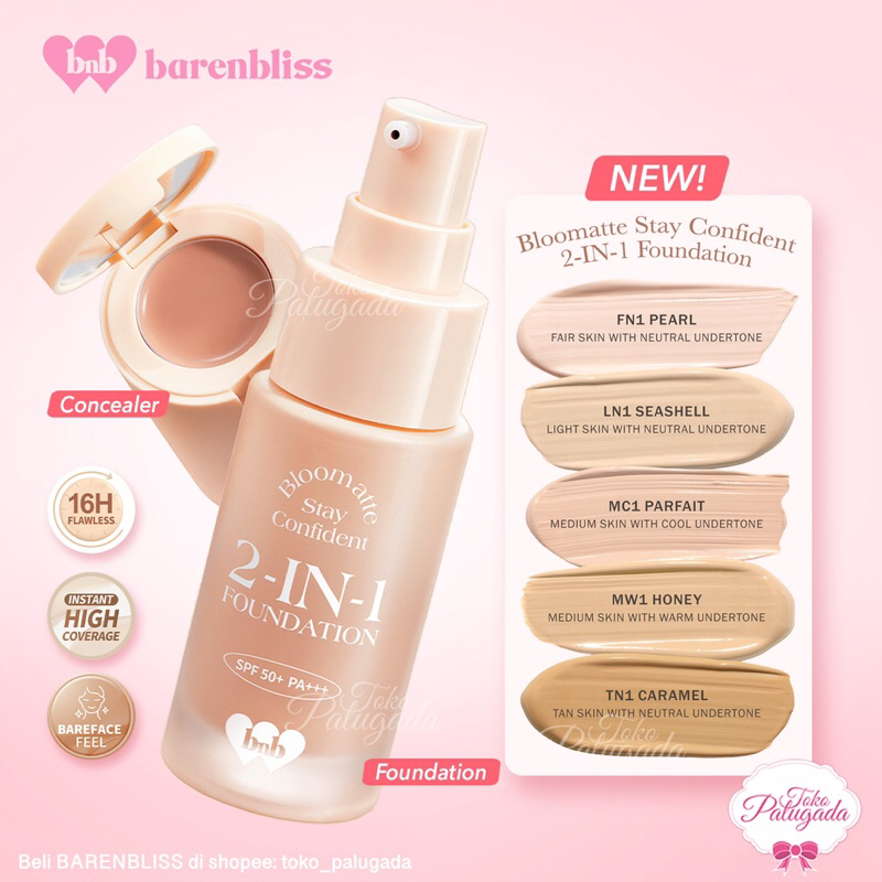 BNB barenbliss Bloomatte Stay Confident 2-in-1 Foundation - Foundation Barenbliss - Barenbliss Conce