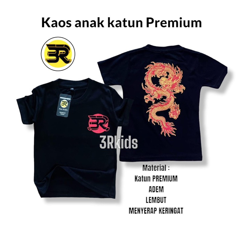 KAOS ANAK Laki Laki Naga, Samurai (Variasi bisa dinote)