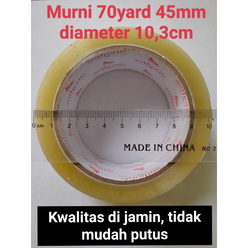 

Authority Lakban Bening murni 70yard 45mm diameter 10,3cm