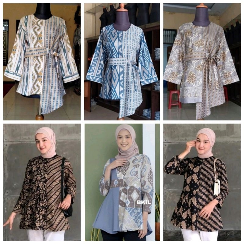 Blouse Atasan Batik Wanita Modern Blouse Batik wanita modern Batik Wanita kerja terbaru