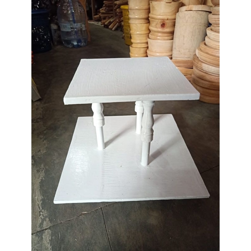 Meja kue/rak kue pengantin,ulang tahun susun 2 motip kotak