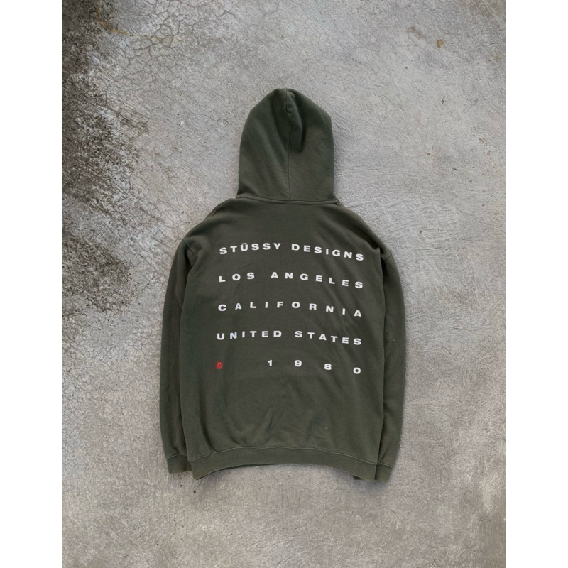stussy boxy hoodie hijau botol