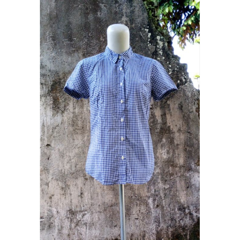 KEMEJA KATUN WANITA MOTIF KOTAK