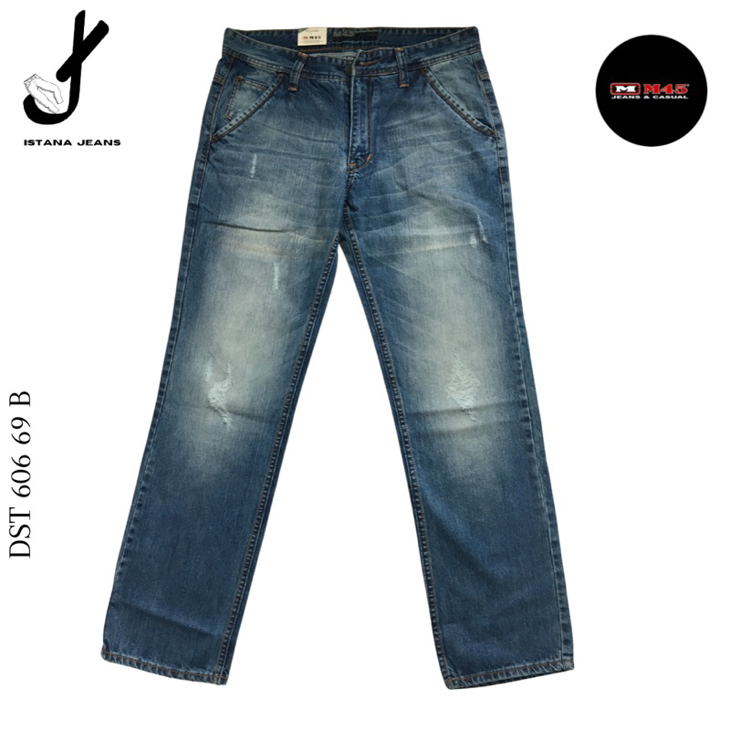 Istana Jeans  Celana Jeans Panjang M45 Jeans Retro Semi Ripped Authentic 069