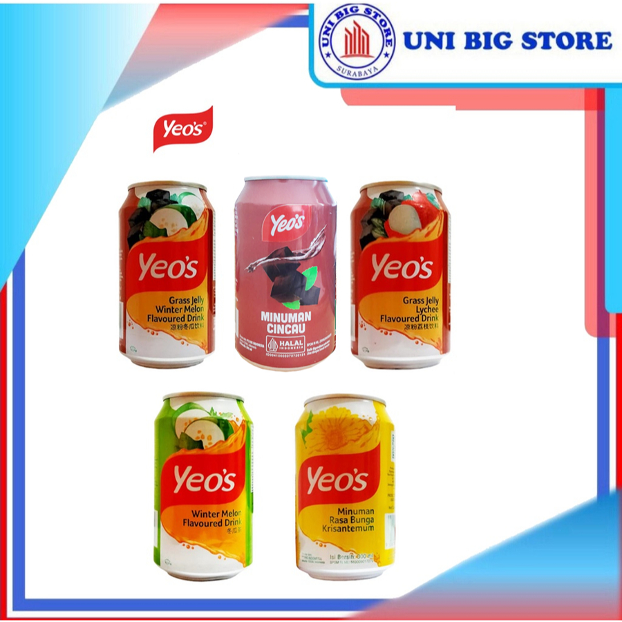 

Yeo's YEOS Drink Grass Jelly Cincau - Winter Melon - Lychee - Chrysanthemum Minuman Kaleng 300 mL