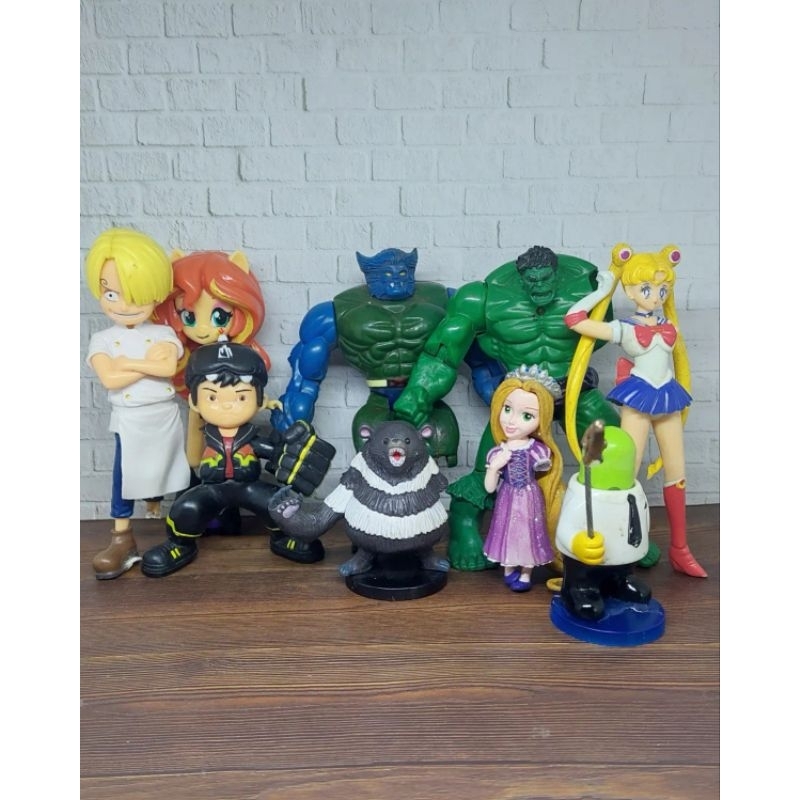 Preloved Action Figure/Anime/Princess JUNK untuk custom Sanji One Piece, Boboiboy gempa, My Little P