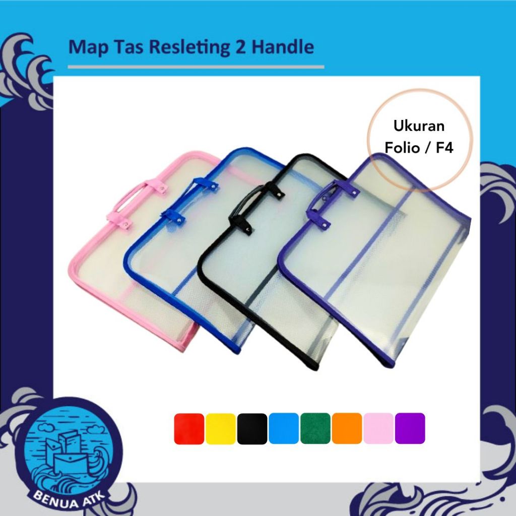 

Dataflex Map Plastik Zipper Bag / Tas Resleting 2 Handle Folio / F4 DF-321