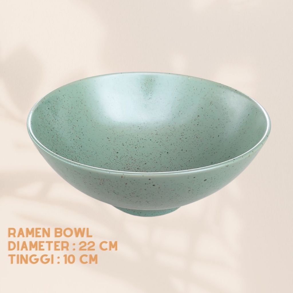 SERASI Matcha Ramen - Ramen Bowl Mangkok Makan Keramik 22,5 cm