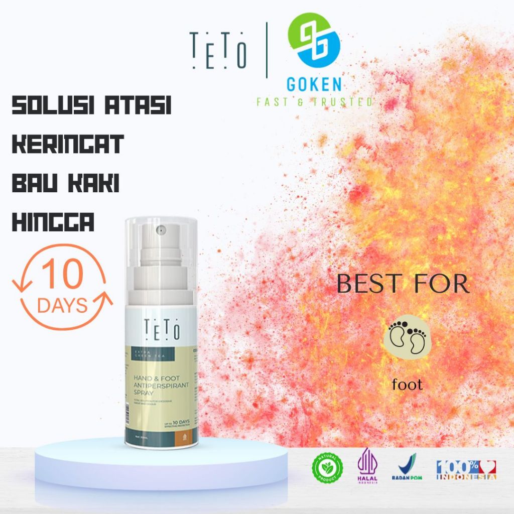 TETO Hand and Foot Spray 30ml yang Tahan hingga 10 Hari - Green Tea
