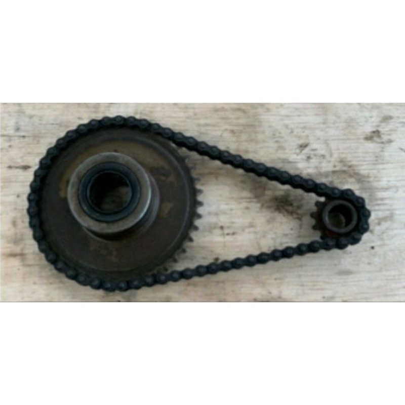 Gigi Penghantar Dobel Stater Supra X Granda Supra Fit Revo Lama Fullset Rantai Original Copotan Moto