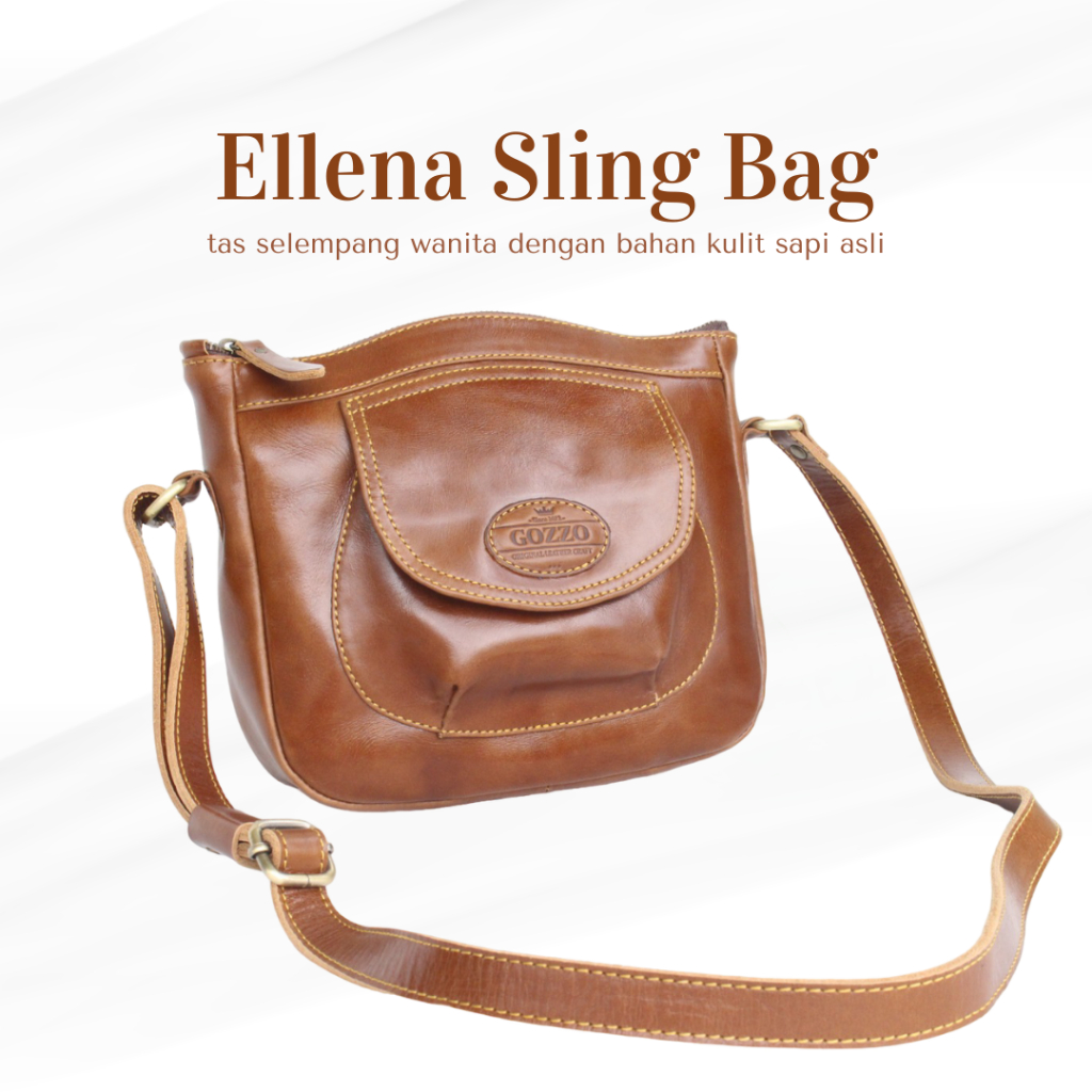 Gozzo Leather Tas Selempang Wanita Kulit Asli ELLENA / Free Gravir Nama