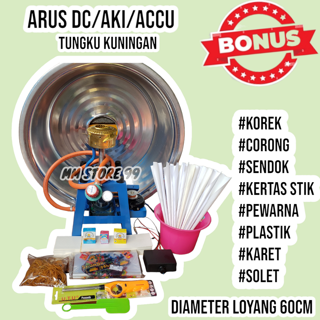 COD - Mesin Harumanis Arus DC/Aki Besar Tungku Twister Kuningan - Untuk Jualan Keliling dan Acara La