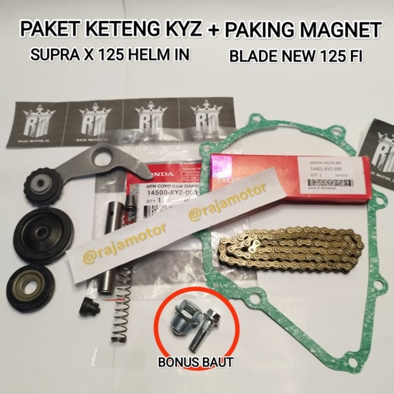 PAKET RANTE KETENG SET KYZ + SULING KETENG + ROLL KETENG + PAKING + BAUD SUPRA X 125 FI 2014 KE ATAS